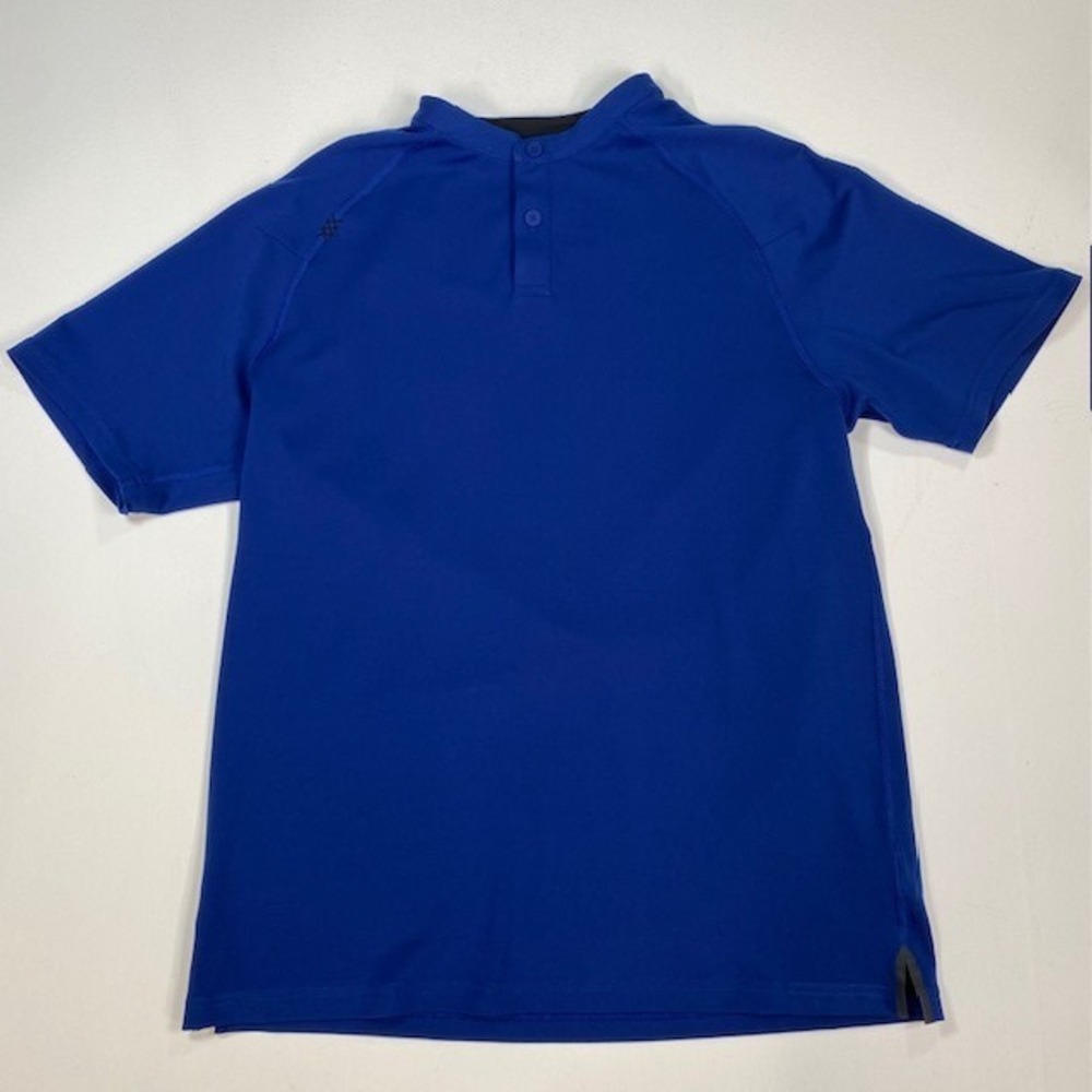 Rhone Shirt Mens Medium Blue Performance‎ Band Collar Polo Henley Golf Pullover